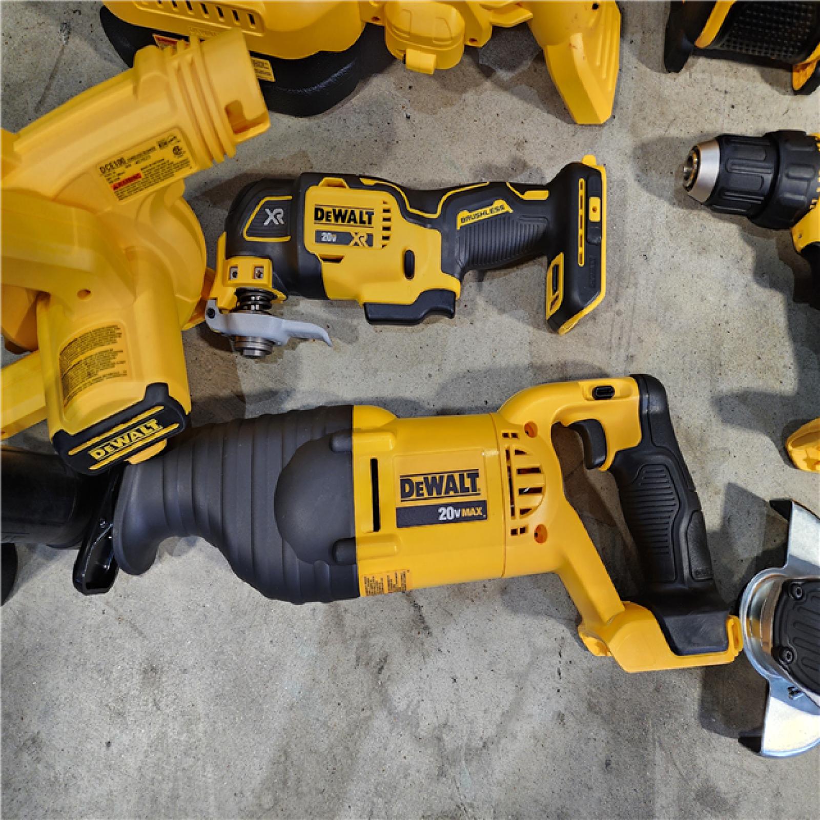 HOUSTON LOCATION - AS-IS (APPEARS LIKE NEW) DEWALT 20V MAX Cordless 10 Tool Combo Kit with (2) 20V 2.0Ah Batteries, Charger, and Bag