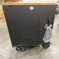 DALLAS LOCATION - Husky Tool Storage 62 in. W Heavy Duty Matte Black Mobile Workbench Cabinet with Adjustable Height Wood Top