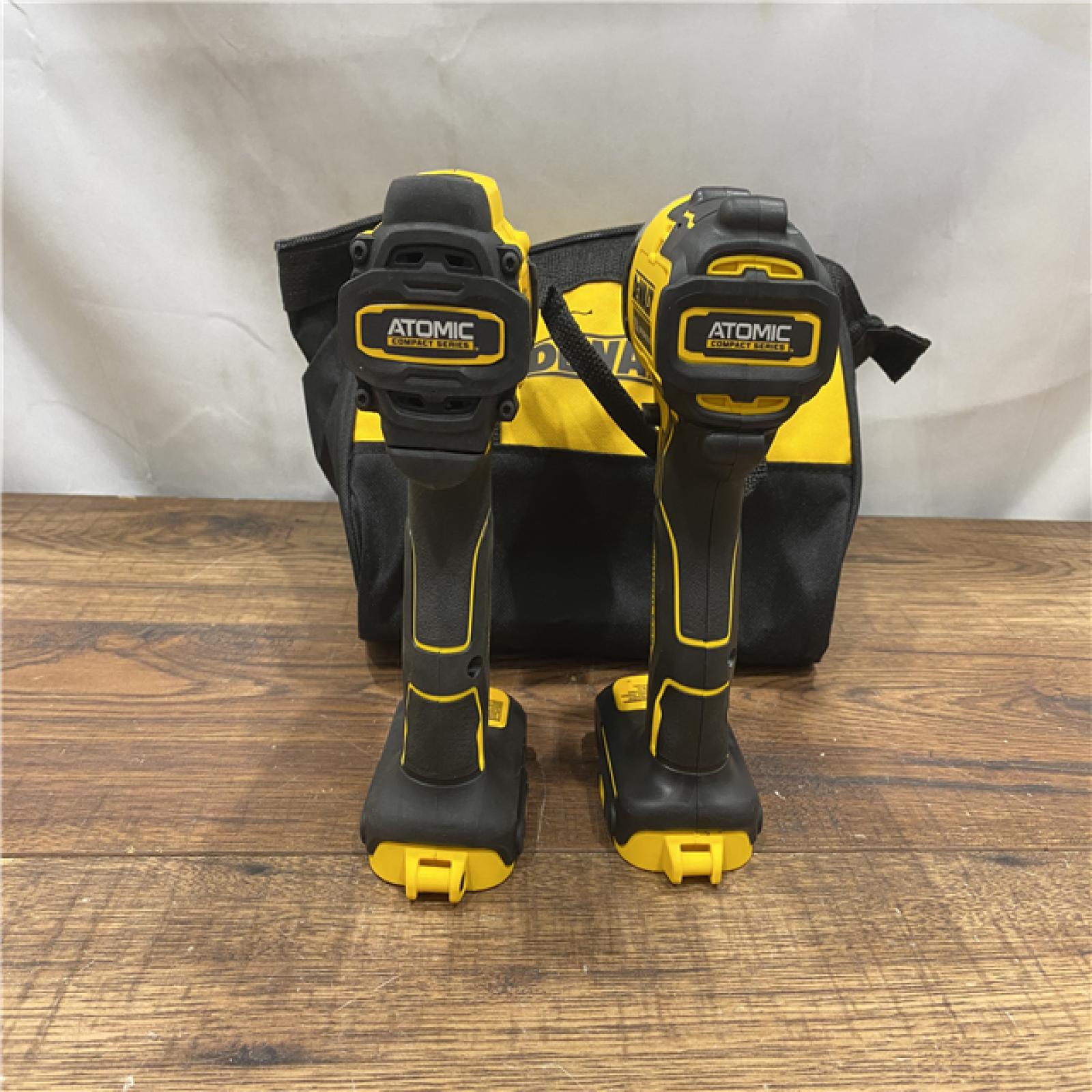 AS-IS DEWALT ATOMIC 20-Volt MAX Lithium-Ion Cordless Combo Kit (2-Tool) with (2) 2.0Ah Batteries, Charger and Bag