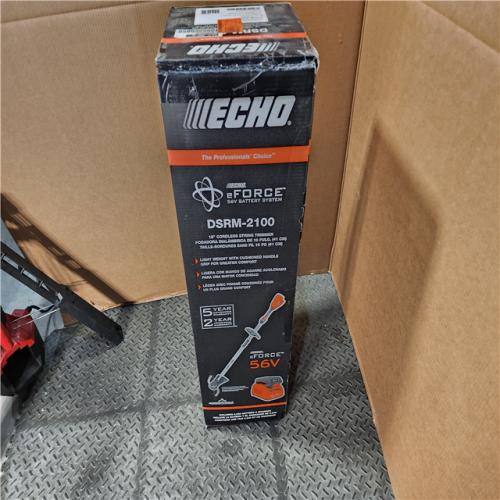 HOUSTON LOCATION - AS-IS (APPEARS LIKE NEW) Echo EFORCE 56V 16 in. Brushless Cordless Battery String Trimmer with 2.5Ah Battery and Charger - DSRM-2100