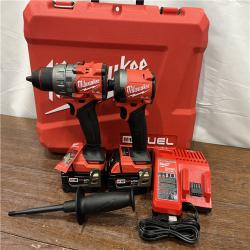 AS-ISMilwaukee M18 FUEL 18V Lithium-Ion Brushless Cordless Hammer Drill and Impact Driver Combo Kit (2-Tool) with 2 Batteries