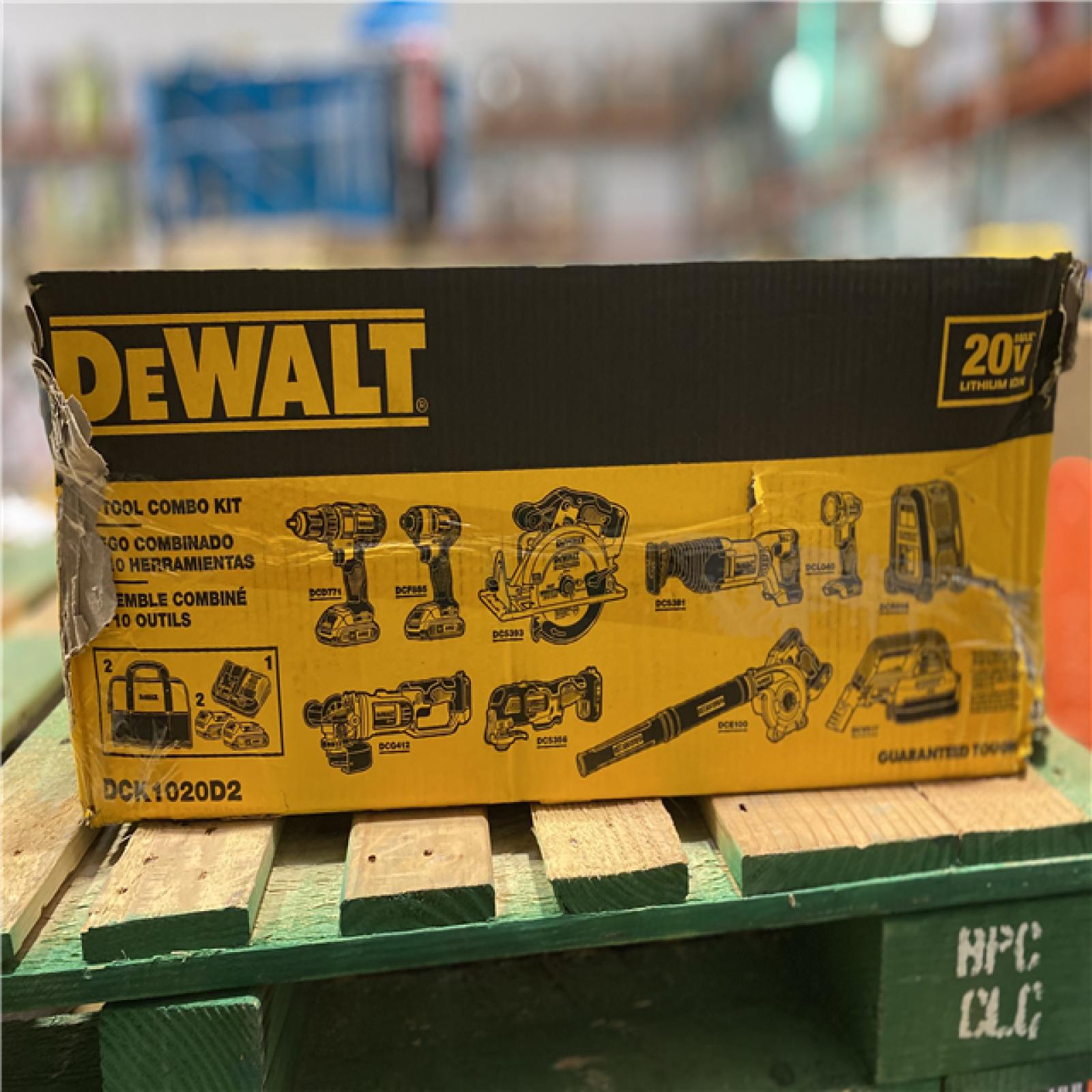 DALLAS LOCATION - NEW! DEWALT 20V MAX Cordless 10 Tool Combo Kit with (2) 20V 2.0Ah Batteries, Charger, and Bag