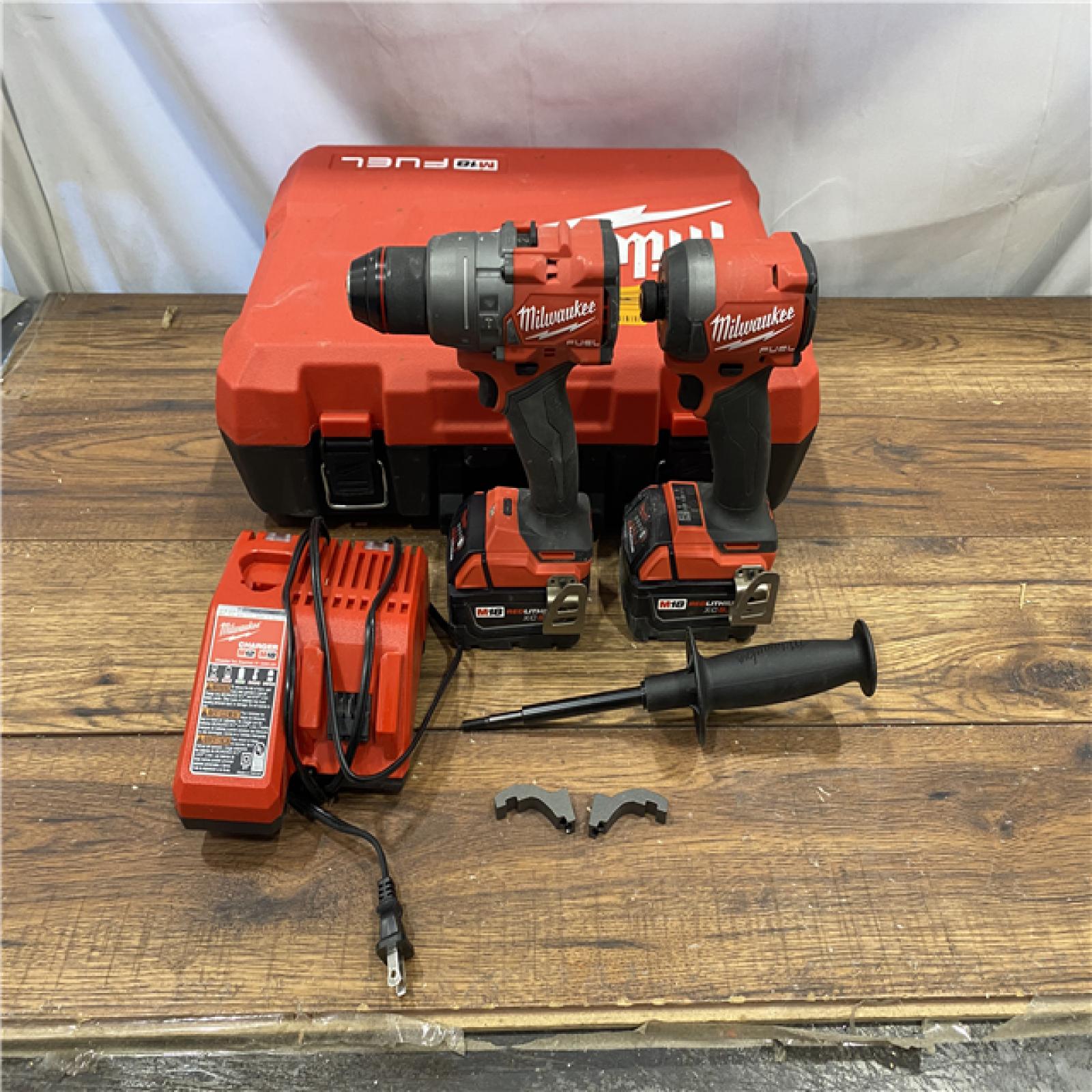 AS IS Milwaukee M18 FUEL 18V Lithium-Ion Brushless Cordless Hammer Drill and Impact Driver Combo Kit (2-Tool) with 2 Batteries