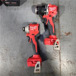 HOUSTON LOCATION - AS-IS M18 18-Volt Lithium-Ion Brushless Cordless Compact Hammer Drill/Impact Combo Kit (2-Tool) with (2) Batteries, Bag