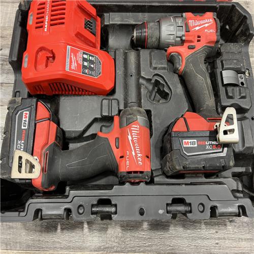 AS-IS Milwaukee M18 FUEL 18V Lithium-Ion Brushless Cordless Hammer Drill and Impact Driver Combo Kit (2-Tool) with 2 Batteries