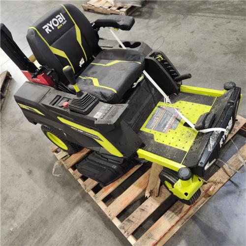 Dallas Location - As-Is RYOBI 80V HP Brushless 30 in. Battery  Turn Riding Mower with (2) 80V 10 Ah Batteries