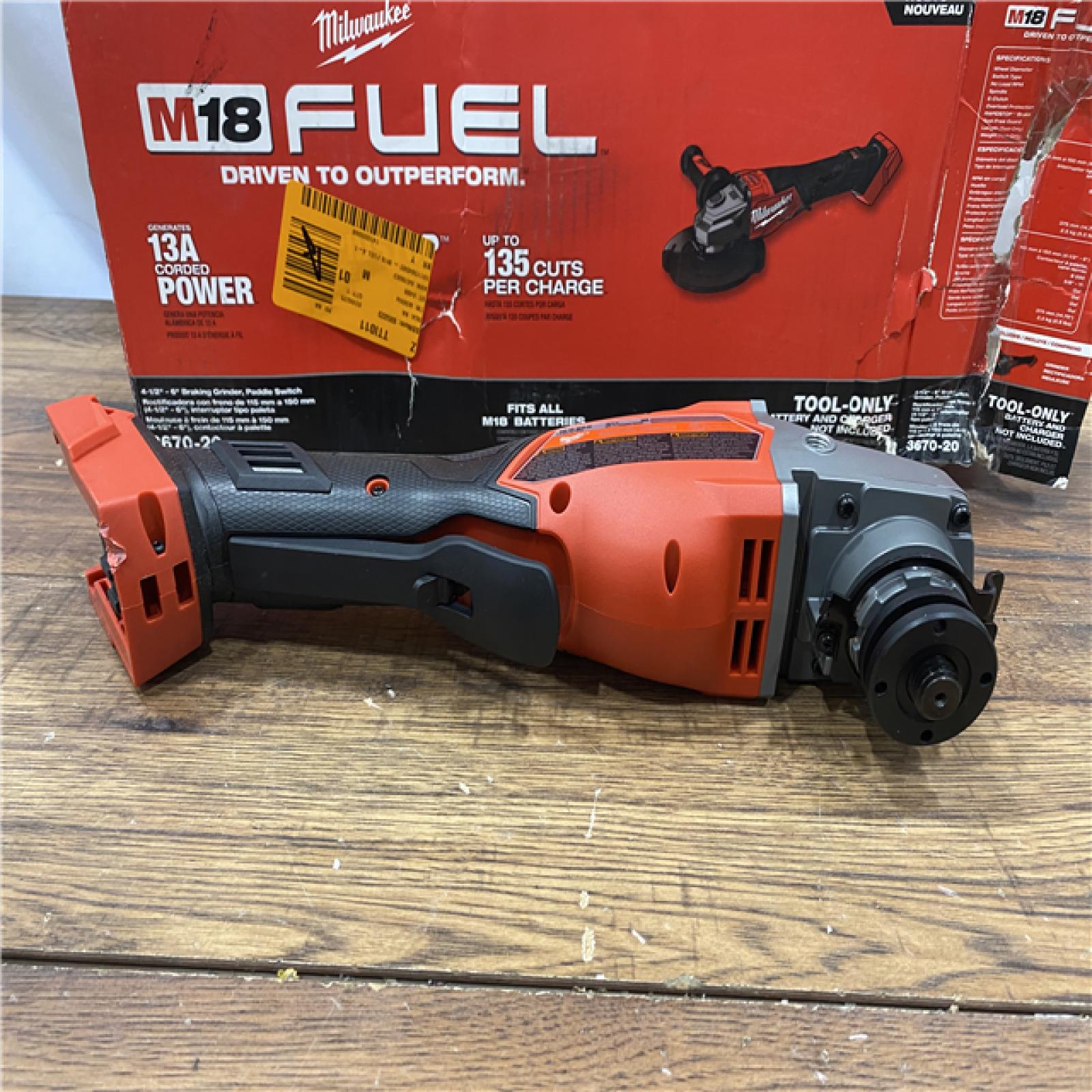 AS IS Milwaukee M18 FUEL 4-1/2-6 Braking Grinder, Paddle Switch