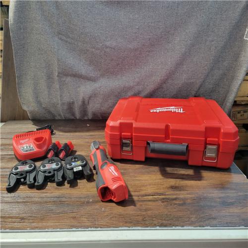 CALIFORNIA AS-IS MILWAUKEE M12 FORCE LOGIC PRESS TOOL 1/2-1 KIT (BATTERIES AND CHARGER INCLUDED)