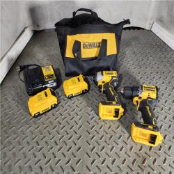 HOUSTON LOCATION - AS-IS DEWALT  20V MAX XR Cordless Brushless Hammer Drill/Impact 2 Tool Combo Kit with (2) 20V 2.0Ah Batteries and Charger