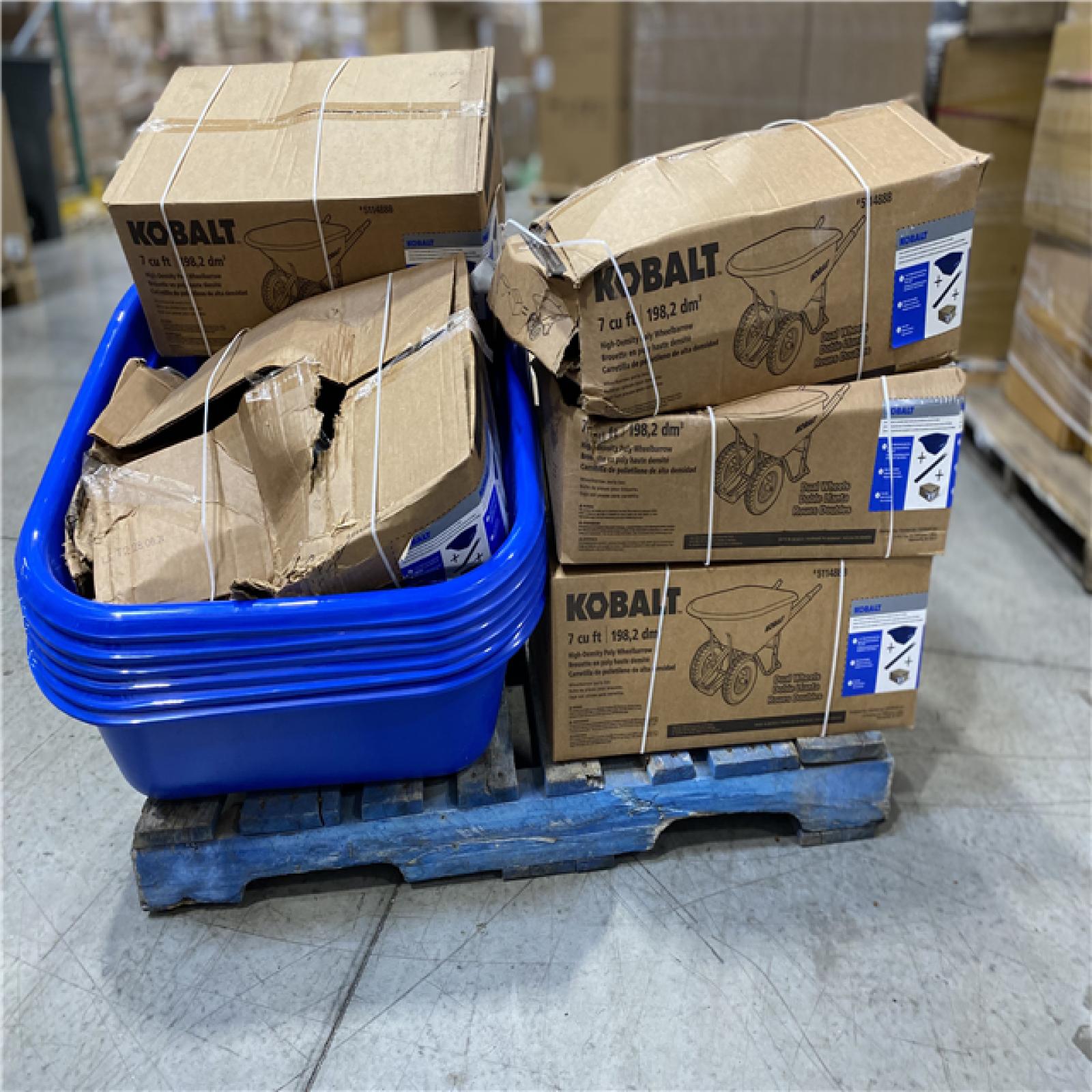 DALLAS LOCATION - Kobalt 7-cu ft 2 Wheel High-density Poly Push Wheelbarrow PALLET -(6 UNITS)