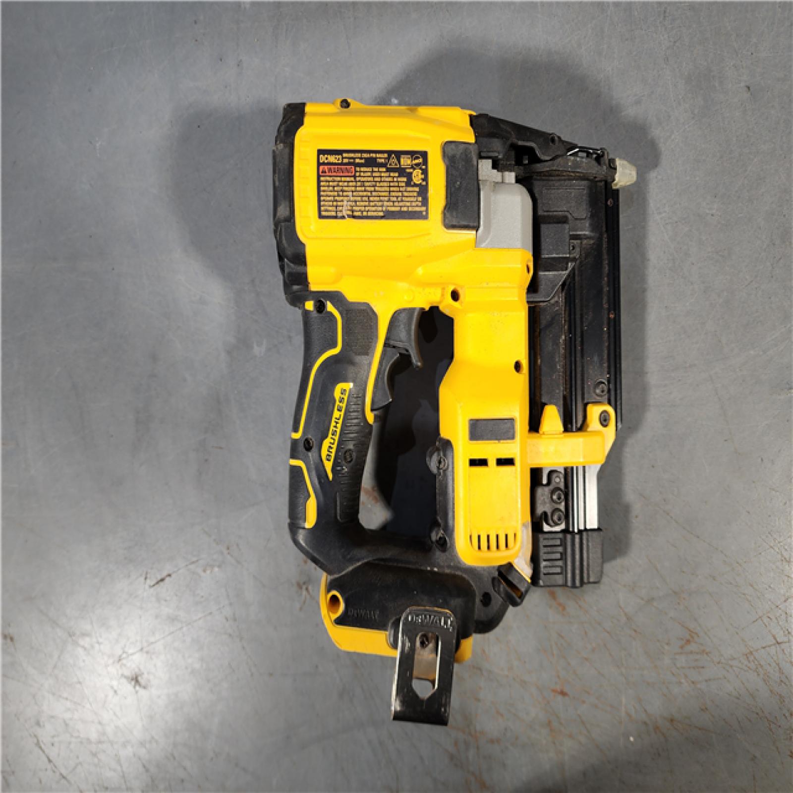 HOUSTON LOCATION - AS-IS DEWALT ATOMIC 20V MAX Lithium Ion Cordless 23 Gauge Pin Nailer Kit with 2.0Ah Battery and Charger