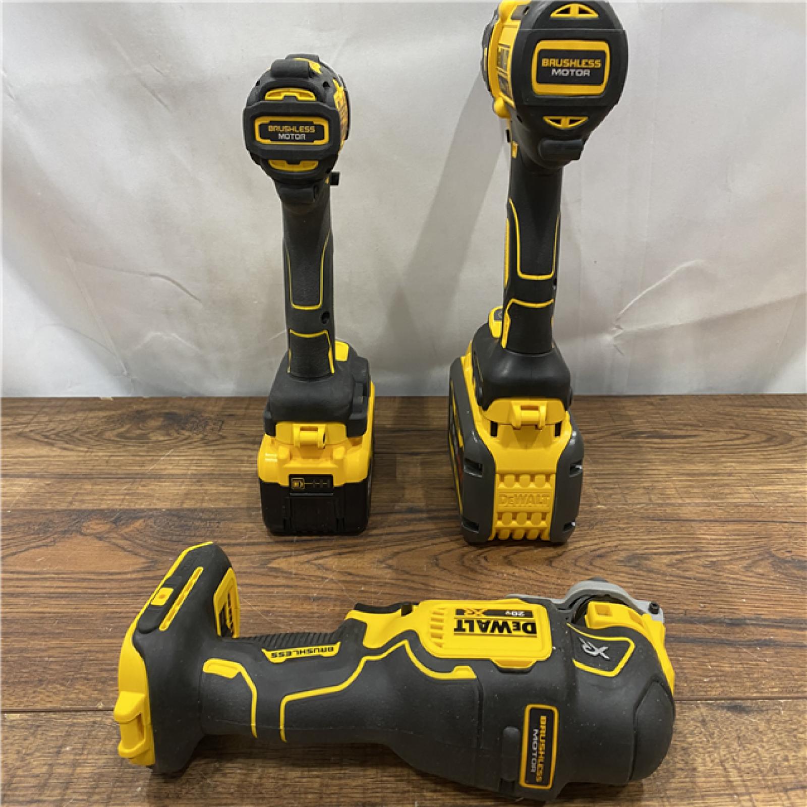 AS IS DEWALT 20-Volt Lithium-Ion Cordless 3-Tool Combo Kit with FLEXVOLT 9 Ah and 20V 6 Ah Batteries and Charger