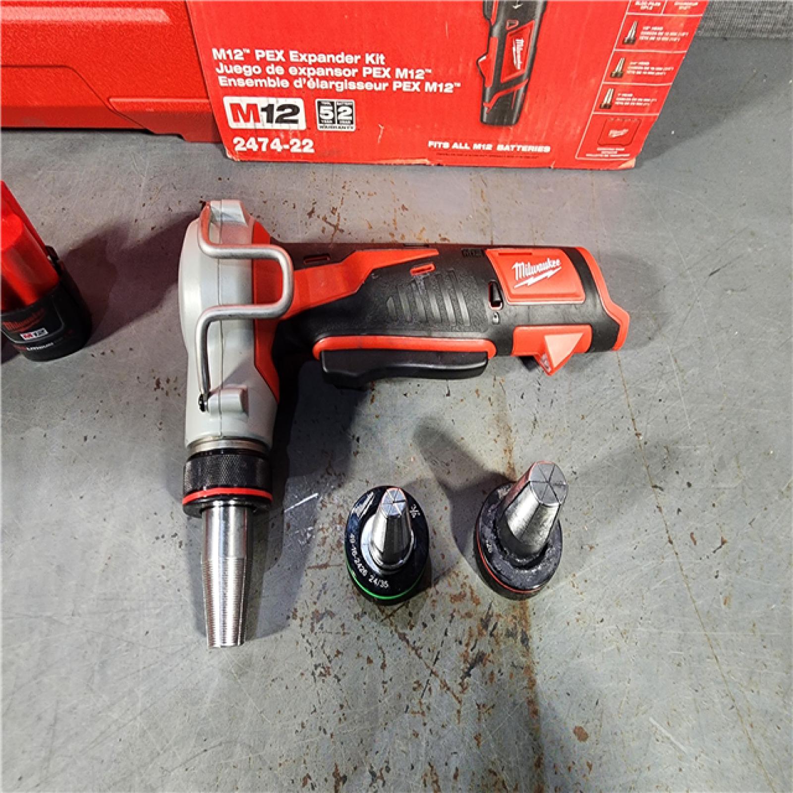 HOUSTON LOCATION - AS-IS M12 12-Volt Lithium-Ion Cordless PEX Expansion Tool Kit with (2) 1.5 Ah Batteries, (3) Expansion Heads and Hard Case