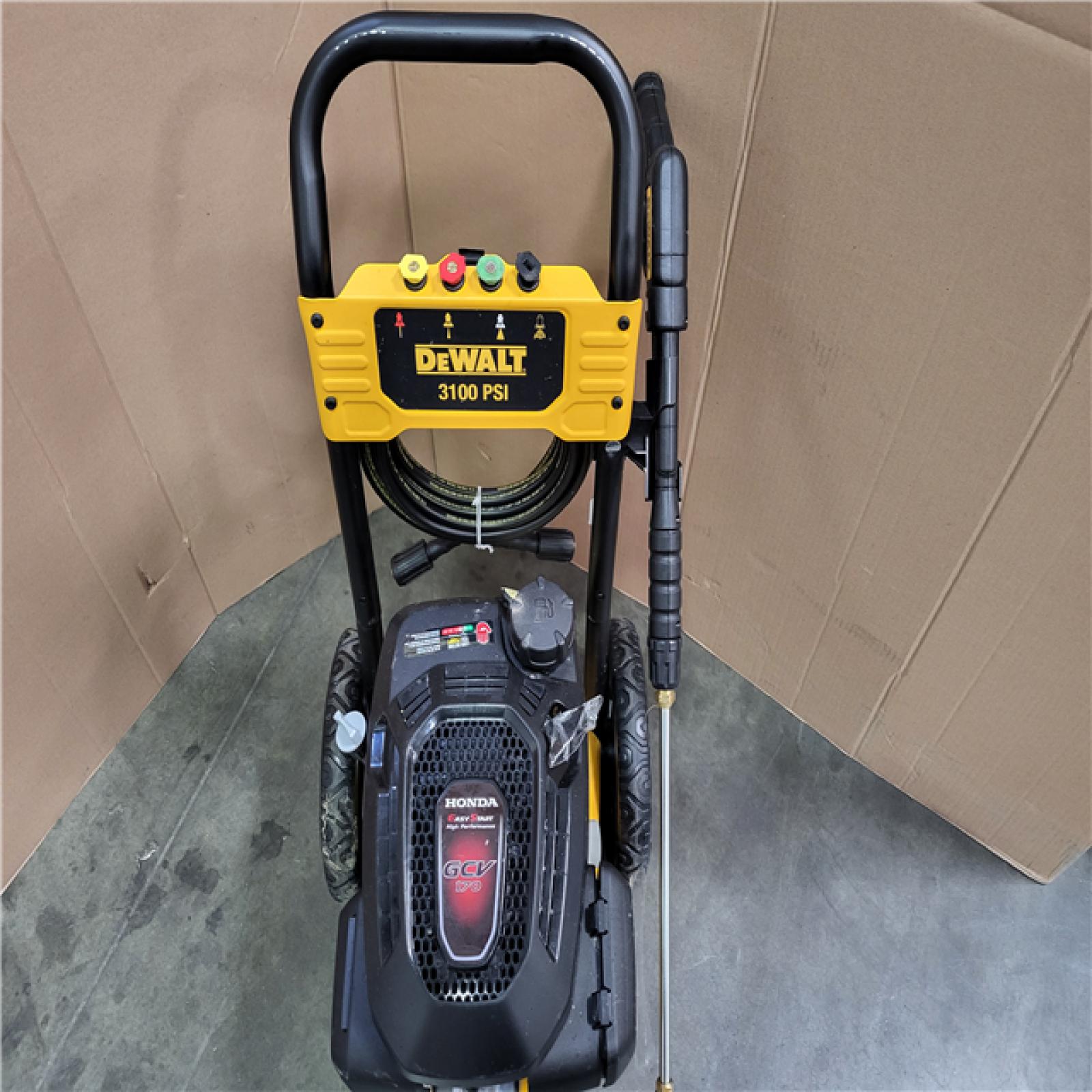 CALIFORNIA AS-IS DEWALT HIGH PERFORMANCE EASY START HONDA GVC 170 3100 PSI GAS PRESSURE WASHER