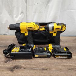 AS IS DeWALTA® 20V MAX Cordless Drill Driver/Impact Driver Combo Kit 1.3 Ah Lithium Ion