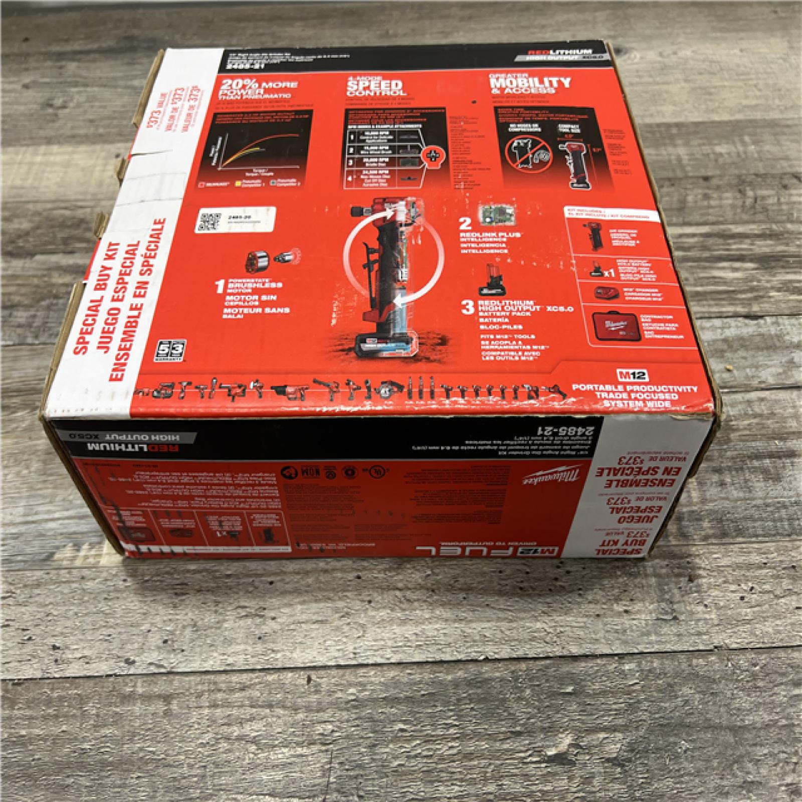 NEW! Milwaukee FUEL 12V Lithium-Ion 1/4 in. Cordless Right Angle Die Grinder Kit w/XC High Output 5.0 Ah Battery Pack and Charger