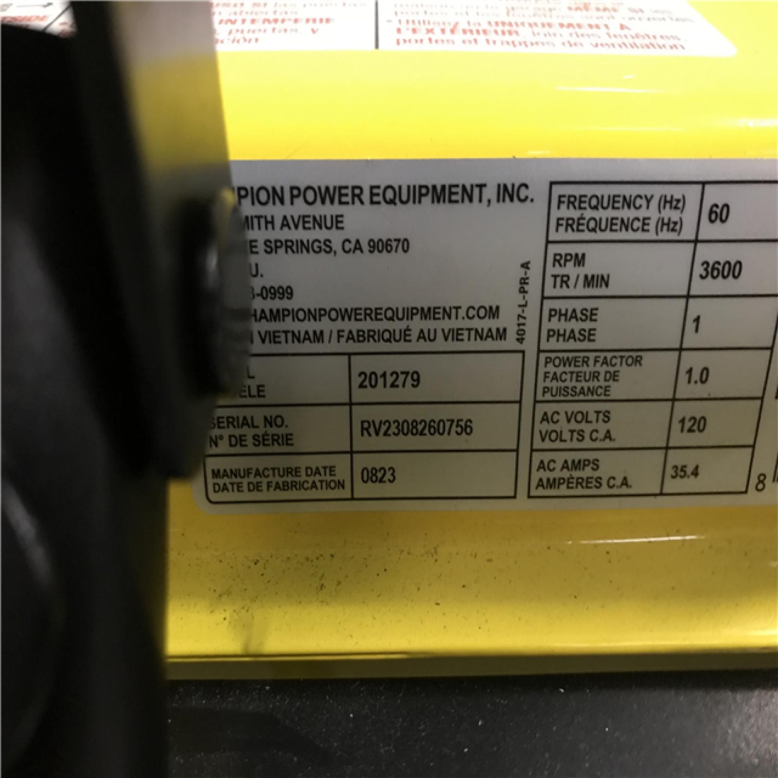 California AS-IS Champion Power Equipment 5300/4250-Watt Recoil Start Gasoline and Propane Dual Fuel Powered Portable Generator with CO Shield