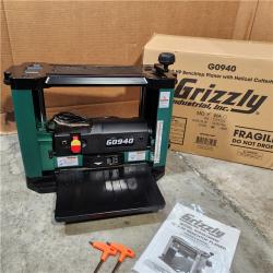 Houston Location - AS-IS Grizzly G0940 13 2 HP Benchtop Planer with Helical Cutterhead - Appears IN LIKE NEW Condition