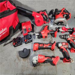 HOUSTON LOCATION - AS-IS M18 18-Volt Lithium-Ion Cordless Combo Kit (9-Tool) with (2) Batteries, Charger, and Tool Bag