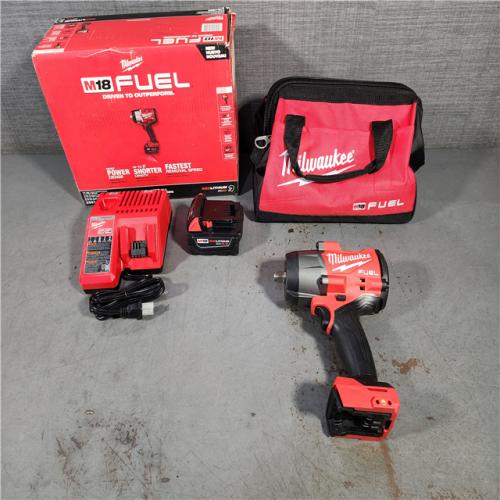 HOUSTON LOCATION - AS-IS (APPEARS LIKE NEW) Milwaukee M18 1/2 in. Cordless Brushless High Torque Impact Wrench Kit (Battery & Charger)