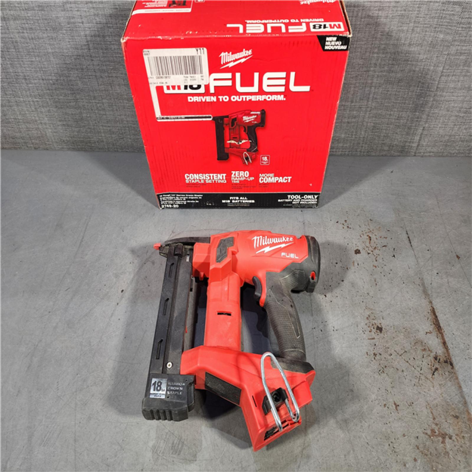 HOUSTON LOCATION - AS-IS M18 FUEL 18-Volt Lithium-Ion Brushless Cordless 18-Gauge 1/4 in. Narrow Crown Stapler (Tool-Only)