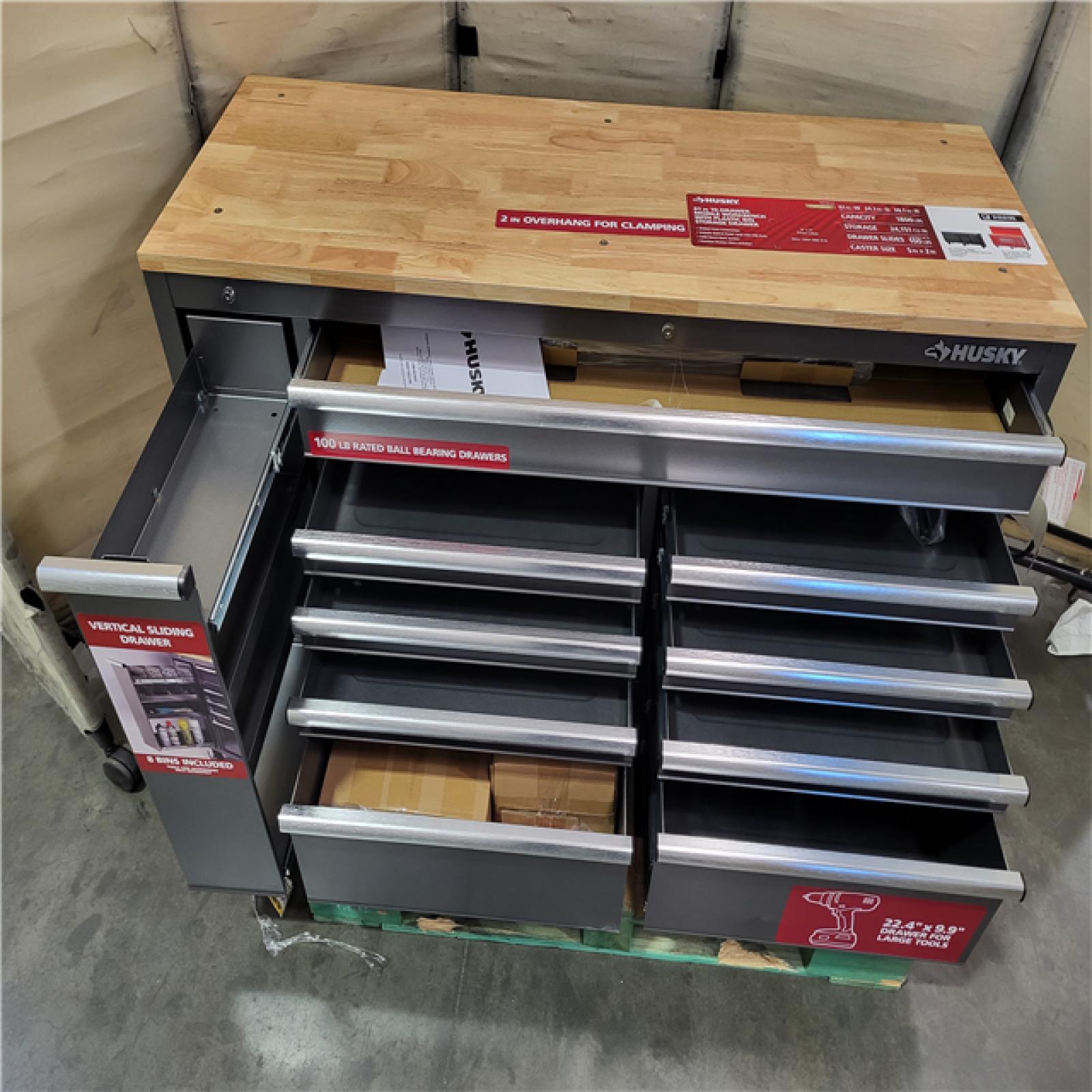 CALIFORNIA AS IS 61in 10-drawer mobile workbench