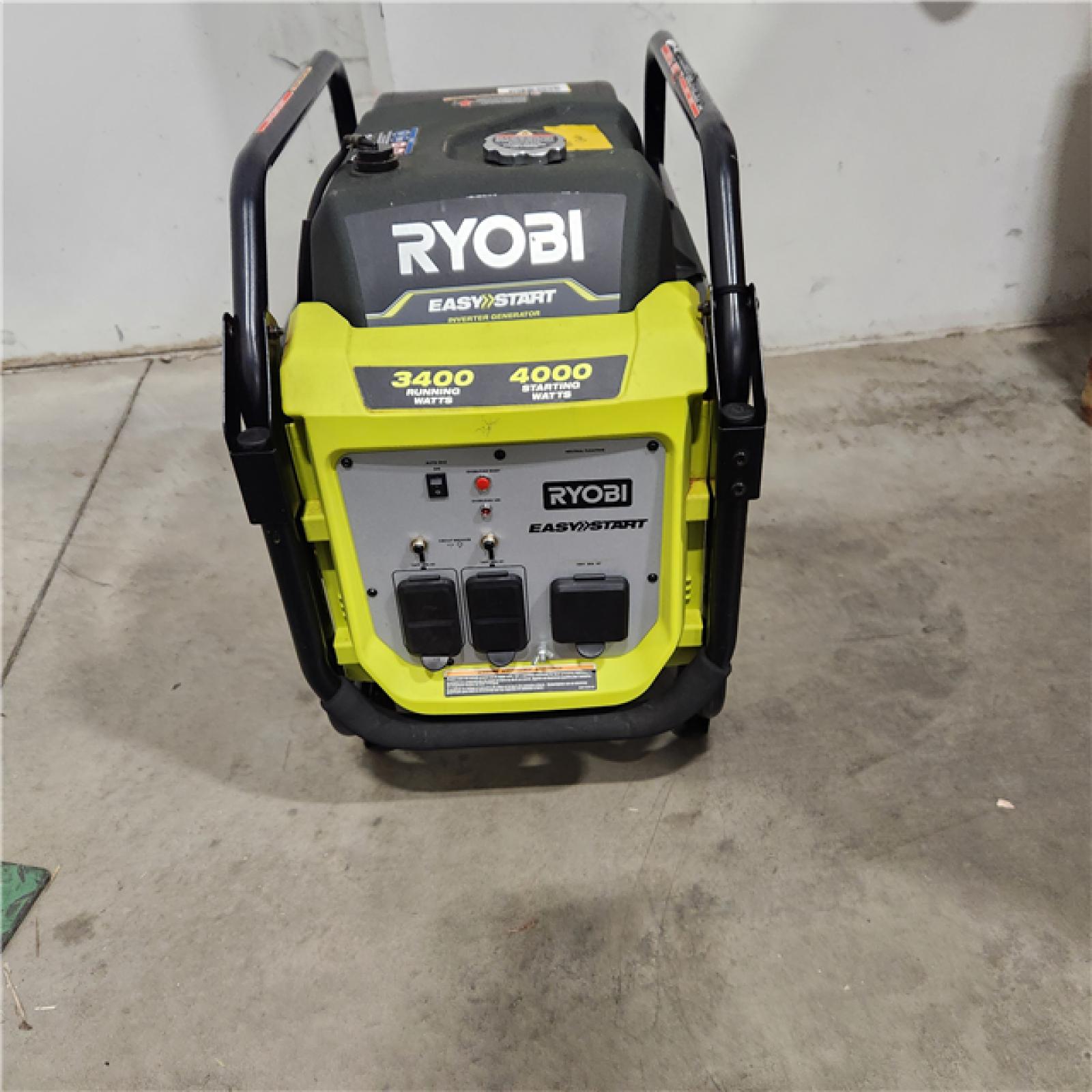 DALLAS LOCATION - AS-IS RYOBI 4000-Watt Recoil Start Gasoline Powered Digital Inverter Generator with CO Shutdown