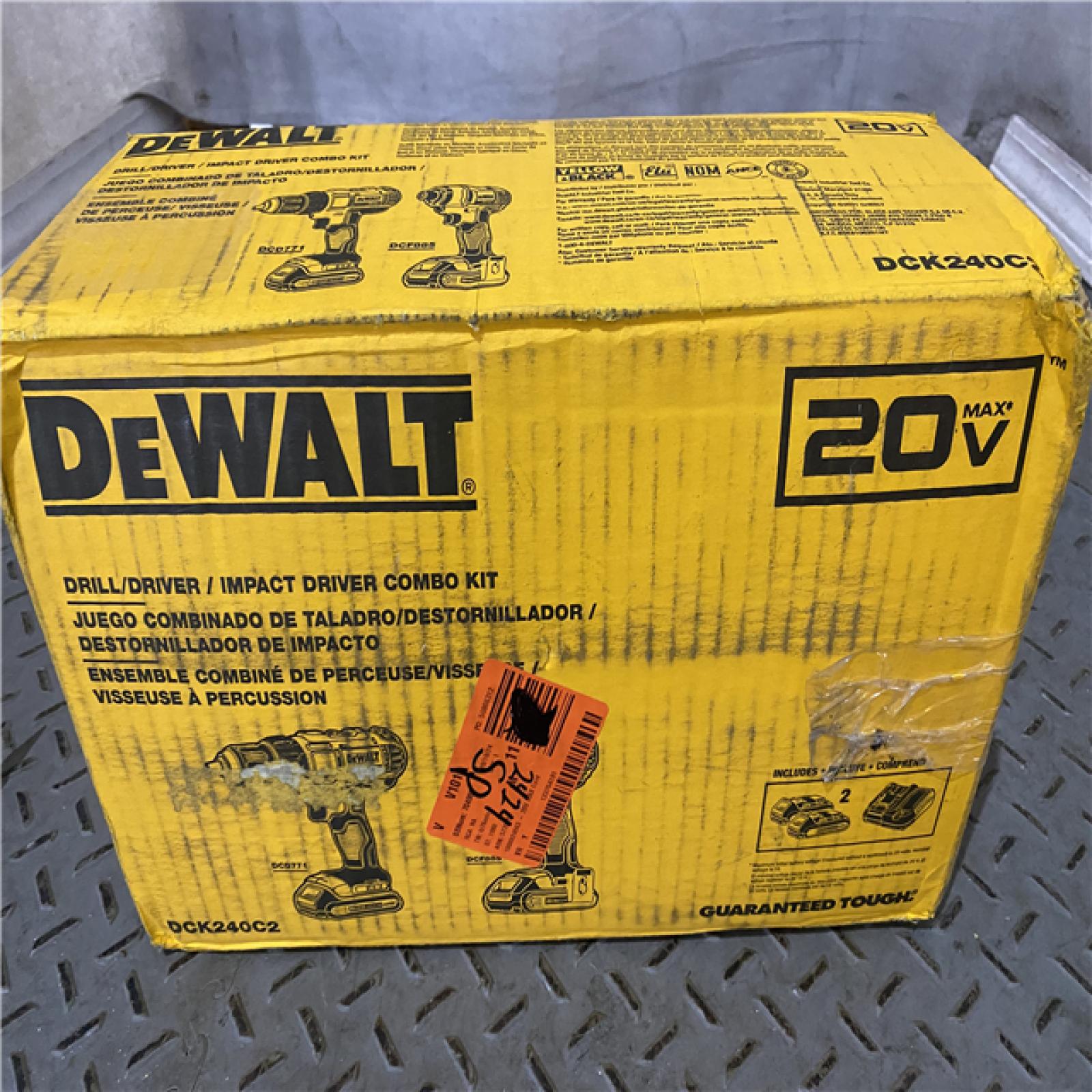 Houston location AS-IS DeWALTÂ® 20V MAX Cordless Drill Driver/Impact Driver Combo Kit 1.3 Ah Lithium Ion