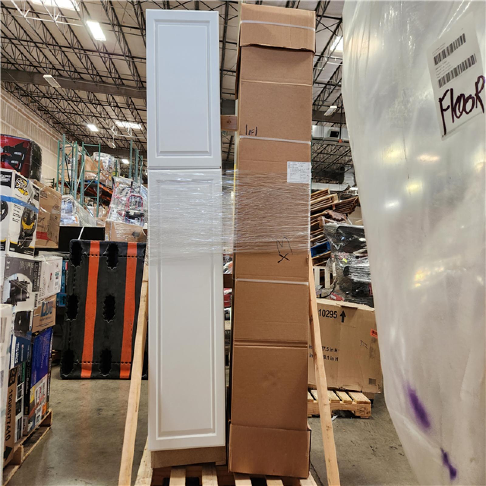 Phoenix Location Hampton Bay Hampton 18 in. W x 24 in. D x 84 in. H Assembled Pantry Kitchen Cabinet in Satin White