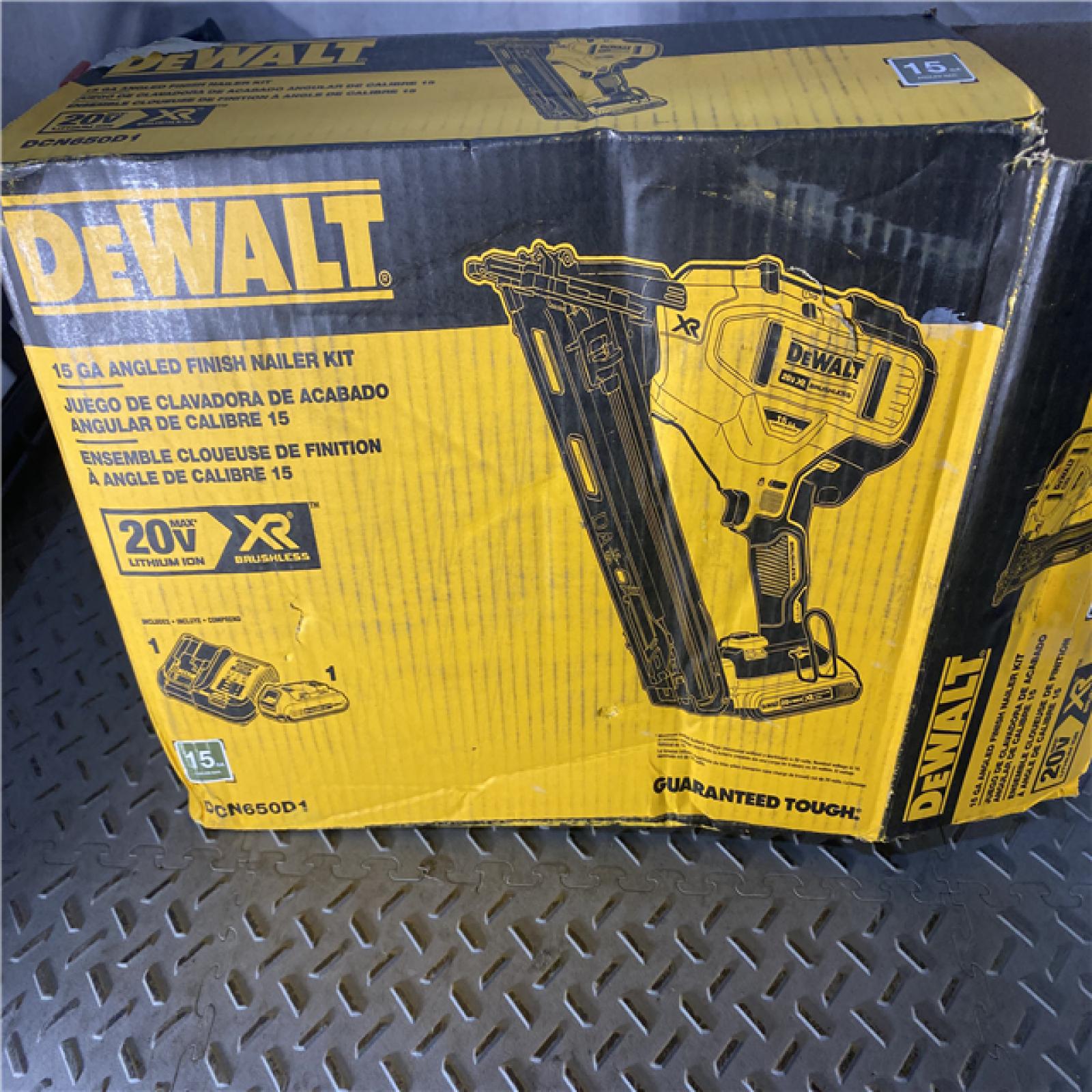 Houston location AS-IS DEWALT 20V MAX XR 15 Ga. Cordless 34 Deg Nailer 20 V