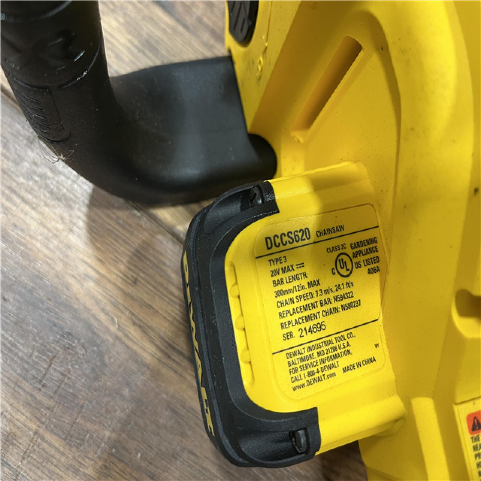 AS-IS Dewalt 7605686 12 in. 20V Battery Powered Chainsaw