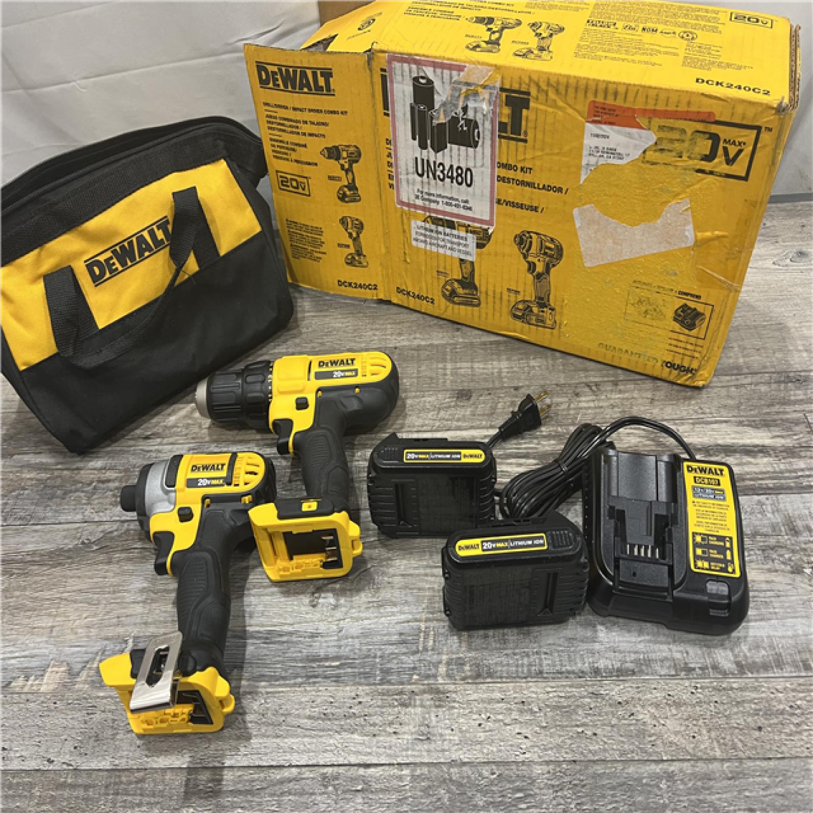 AS-IS DeWALT® 20V MAX Cordless Drill Driver/Impact Driver Combo Kit 1.3 Ah Lithium Ion