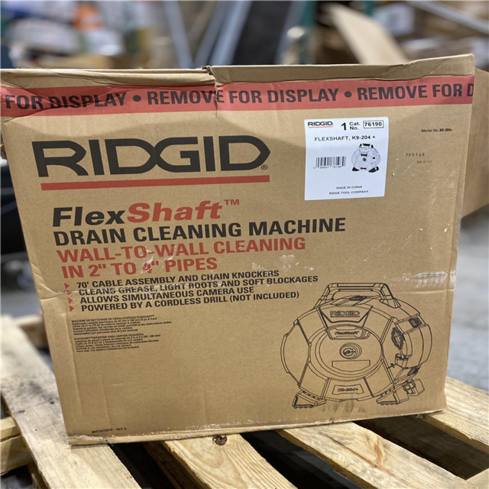 DALLAS LOCATION -  RIDGID 76198 K9-204+ FlexShaft Machine