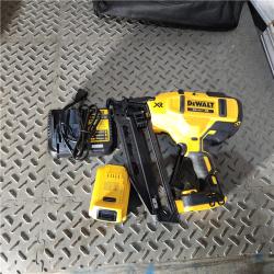 Houston location AS-IS DeWalt DCN660D1 20V 16 Gauge Cordless Angled Finish Nailer Kit W/ 2Ah Battery