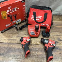 AS-IS Milwaukee 3497-22 12V Brushless Hammer Drill and Impact Driver Combo Kit