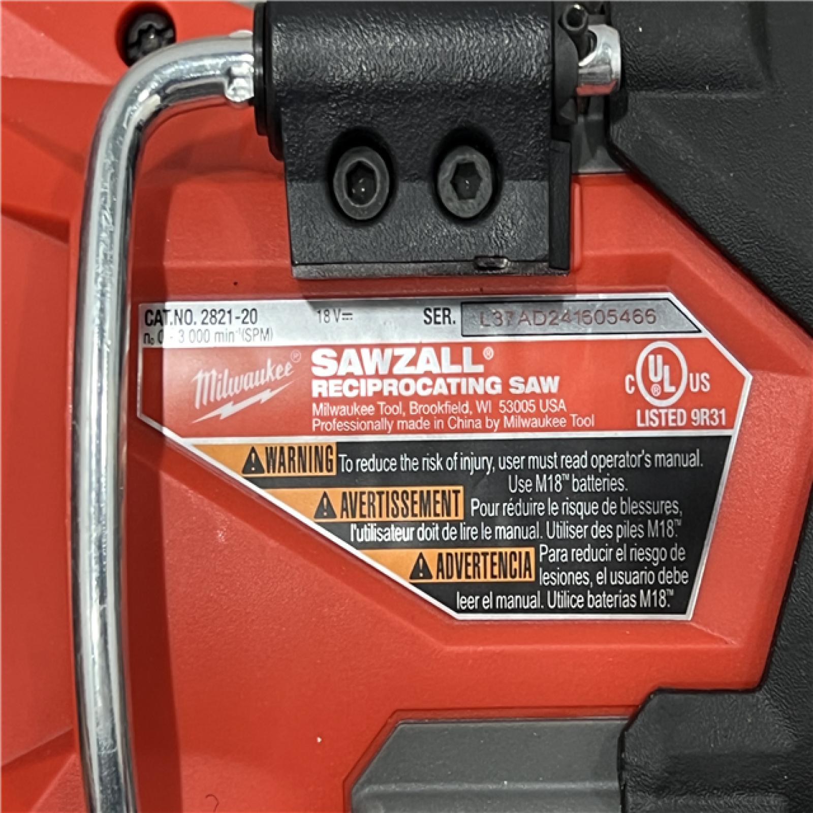 AS-IS Milwaukee  M18 SAWZALL Lithium-Ion Cordless Reciprocating Saw (Tool Only)