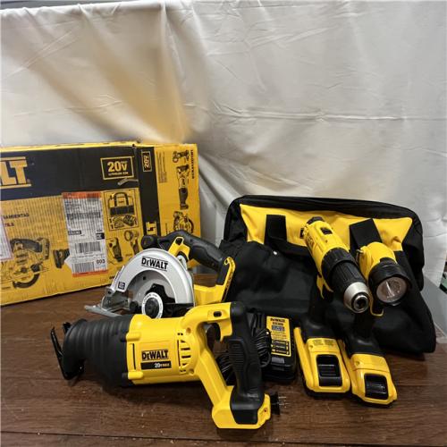 AS-IS20V MAX Cordless 4 Tool Combo Kit with (1) 20V 4.0Ah Battery, (1) 20V 2.0Ah Battery, and Charger