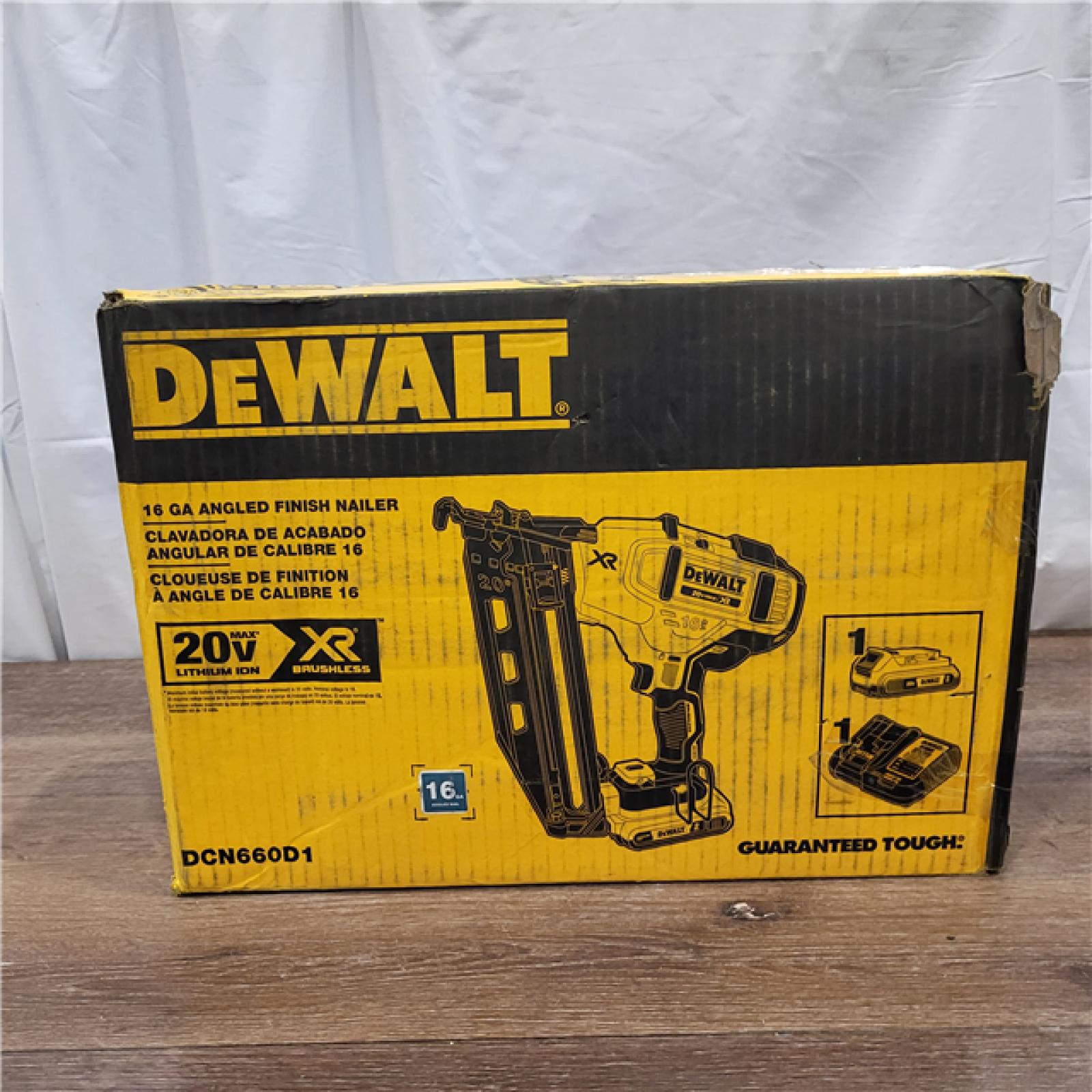 AS-IS DeWalt DCN660D1 20V 16 Gauge Cordless Angled Finish Nailer Kit W/ 2Ah Battery