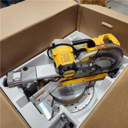 AS-IS DEWALT 15 Amp Corded 12 in. Double Bevel Sliding Compound Miter Saw with XPS Technology, Blade Wrench and Material Clamp