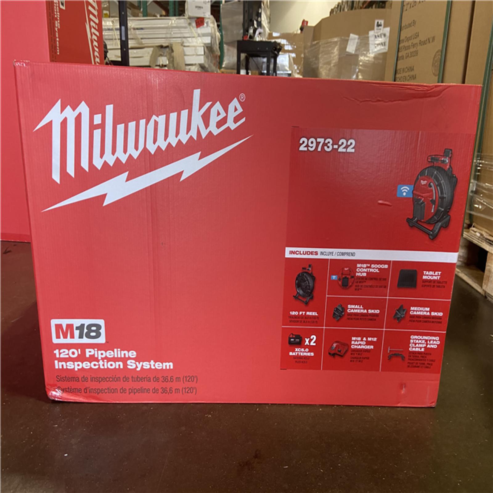 NEW! Milwaukee M18 18-Volt Lithium-Ion Cordless 120 Ft. Pipeline Inspection System Image Reel Kit with Batteries and Charger