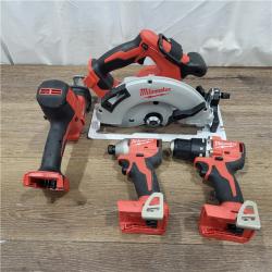 AS-IS M18 18-Volt Lithium-Ion Brushless Cordless Combo Kit (4-Tool) with 2-Batteries, 1-Charger and Tool Bag