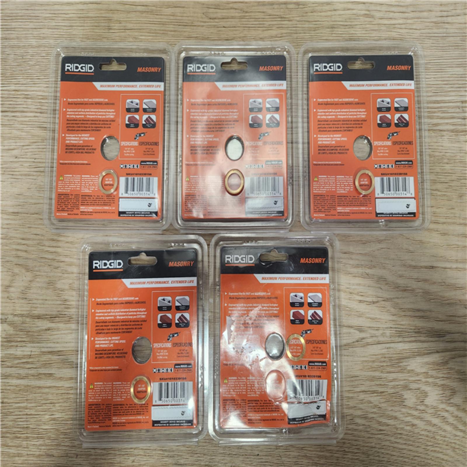 Phoenix Location NEW Sealed RIDGID 4-1/2 in. Masonry Cutting Segmented Rim Diamond Blade(5 Packs)