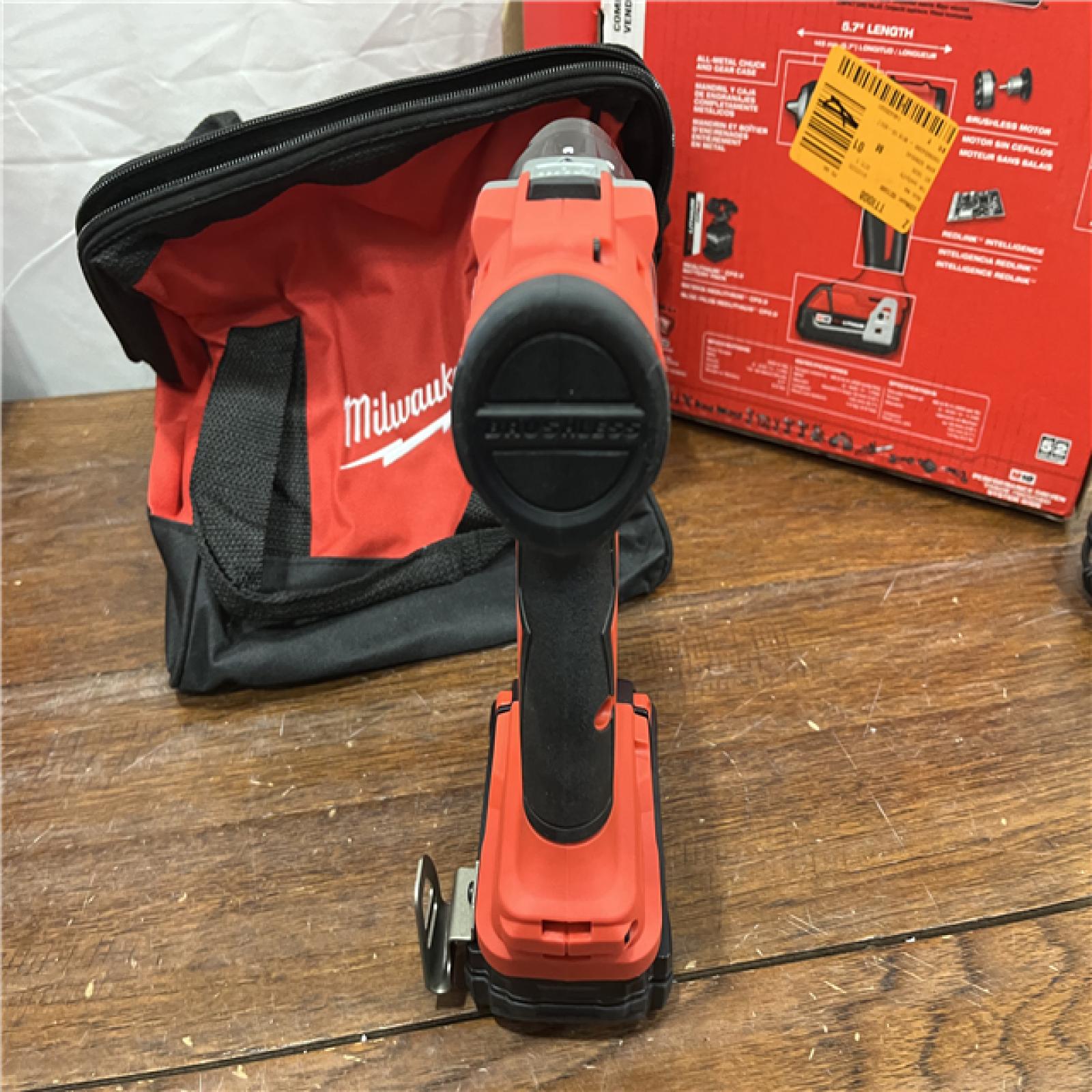 AS-IS Milwaukee M18 Compact Brushless 1/2in Hammer Drill/Driver Kit - 3602-21P