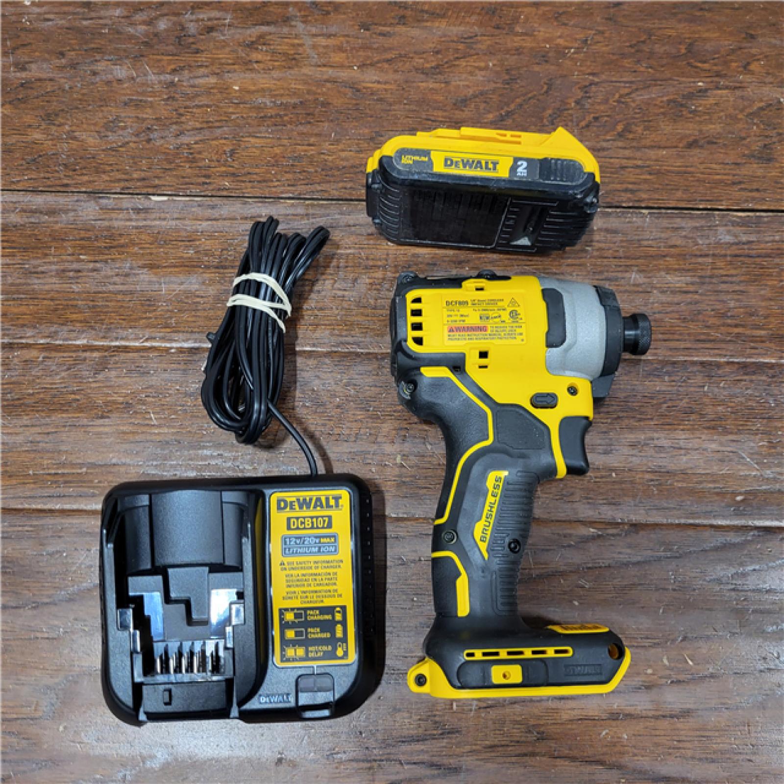 AS-IS DEWALT ATOMIC 20-Volt Lithium-Ion Cordless 1/2 in. Compact Hammer Drill with 3.0Ah Battery, Charger and Bag