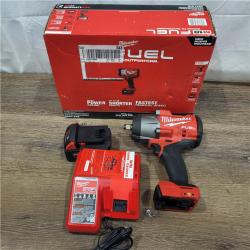 AS-IS Milwaukee M18 1/2 in. Cordless Brushless High Torque Impact Wrench Kit (Battery & Charger)