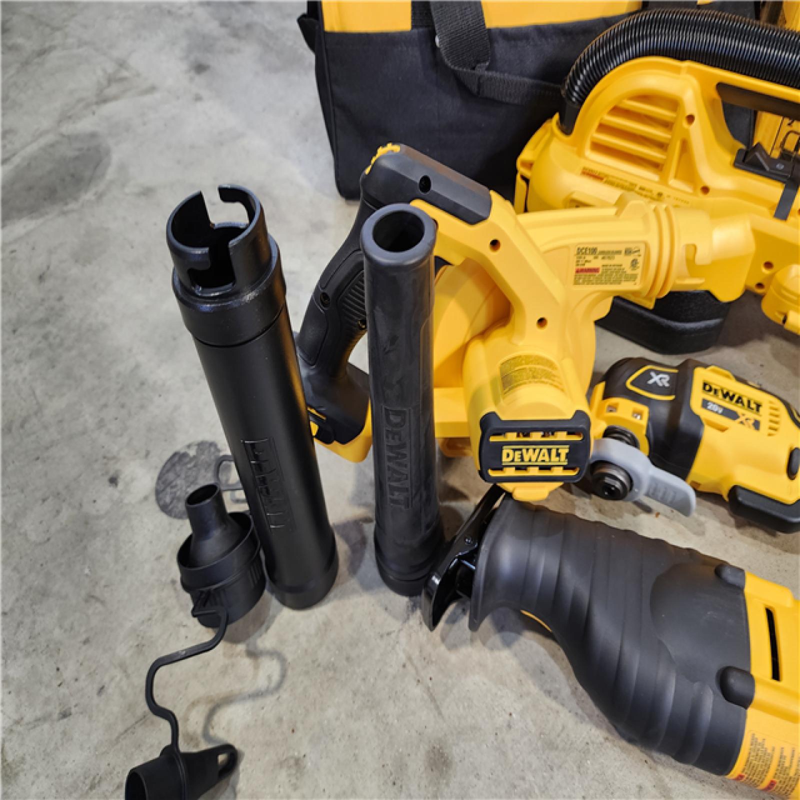 HOUSTON LOCATION - AS-IS (APPEARS LIKE NEW) DEWALT 20V MAX Cordless 10 Tool Combo Kit with (2) 20V 2.0Ah Batteries, Charger, and Bag