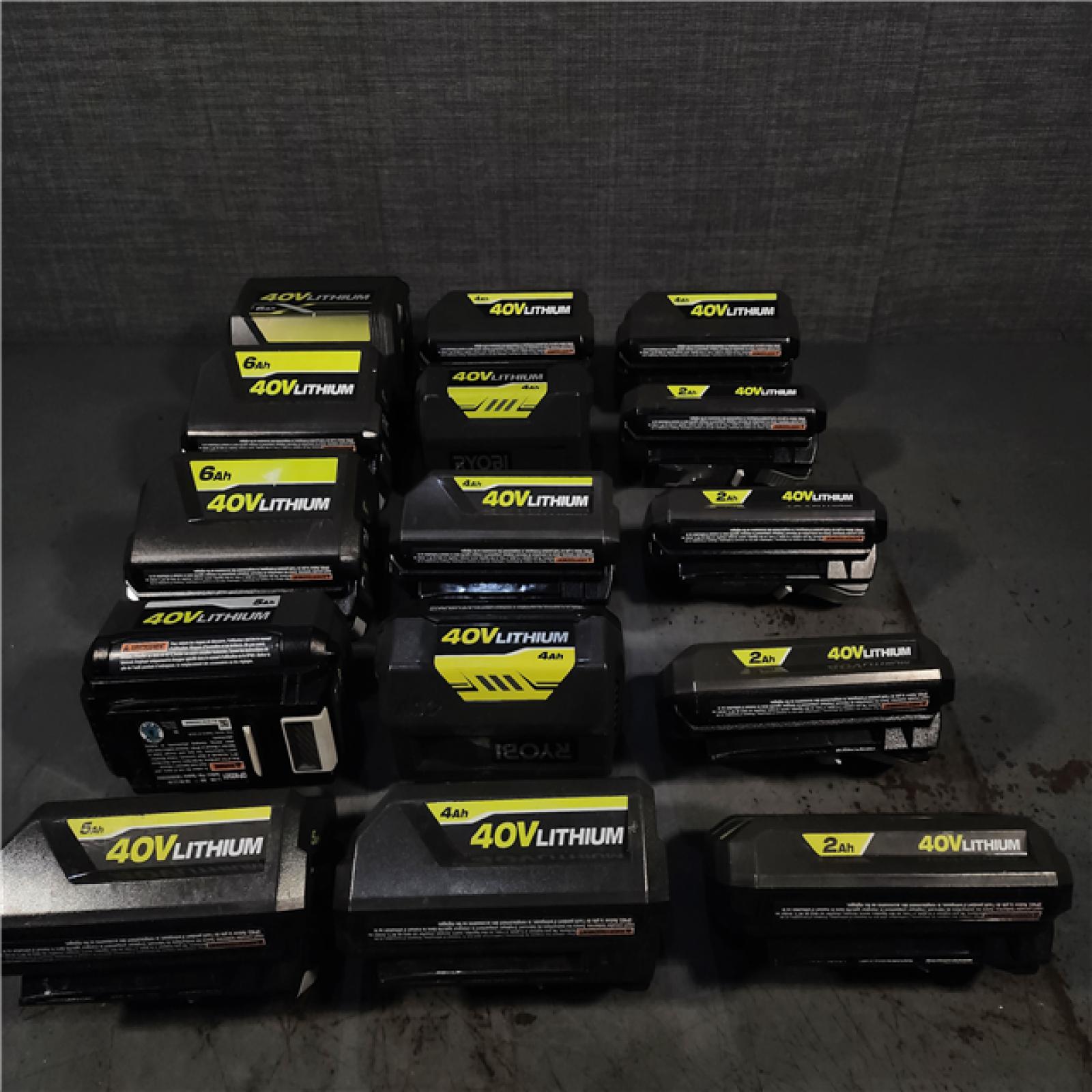 HOUSTON LOCATION - AS-IS RYOBI BATTERY PACK QTY - 15