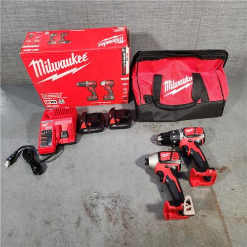 HOUSTON LOCATION - AS-IS (APPEARS LIKE NEW) Milwaukee Cordless Tool Combination Hammer Drill Driver Compact Impact Driver KIT