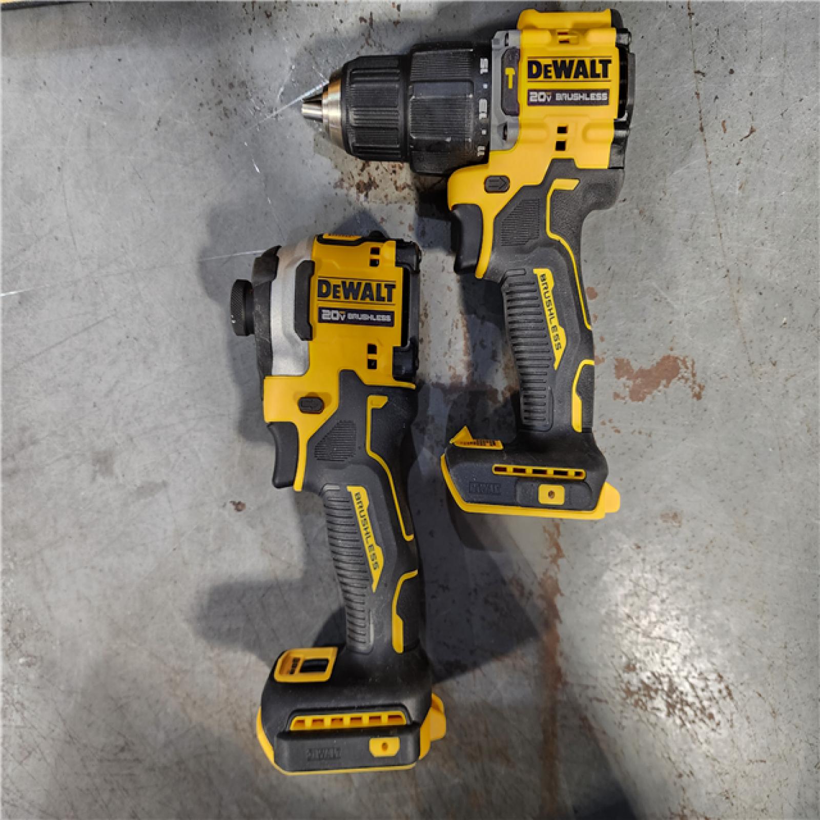 HOUSTON LOCATION - AS-IS DEWALT 20V MAX XR Hammer Drill and ATOMIC Impact Driver 2 Tool Cordless Combo Kit with (2) 4.0Ah Batteries, Charger, and Bag