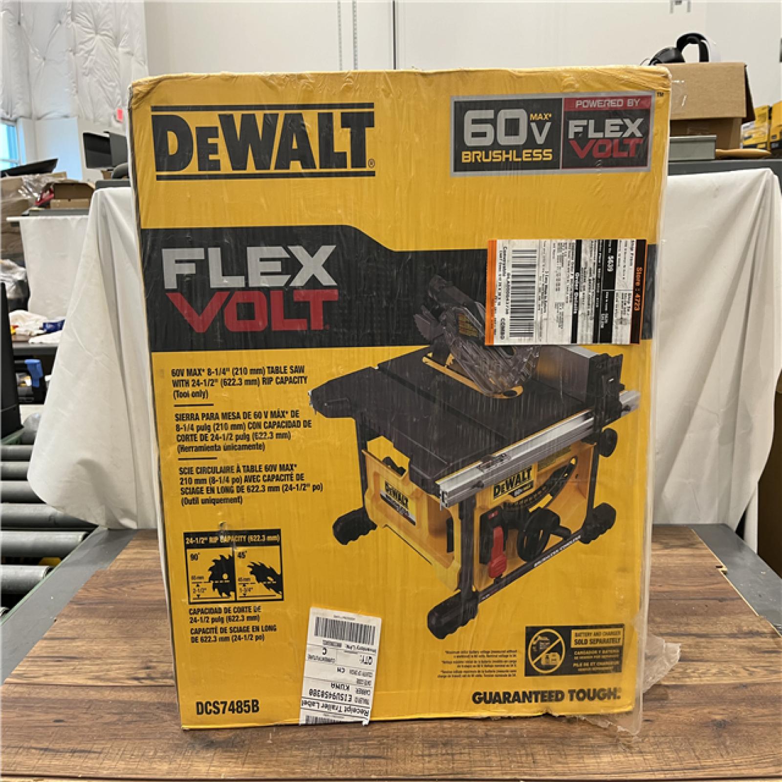 AS-IS Dewalt - DCS7485B - DeWALT DCS7485B FLEXVOLT 60-Volt 8-1/4-Inch Adjustable Table Saw - Bare Tool